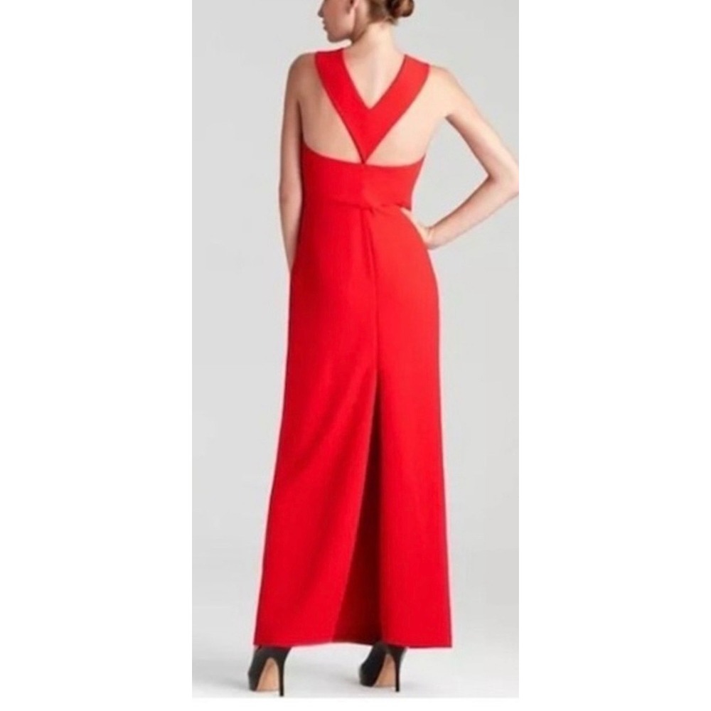 BCBGMAXAZRIA Agata Red Square Neck V-Back Maxi Gown Dress Size 4 NEW S2 - Picture 6 of 12